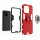 Xiaomi Redmi 10C, Hülle Schutzhülle Handyhülle Silikon Case 360° Drehbarer Ring Rot