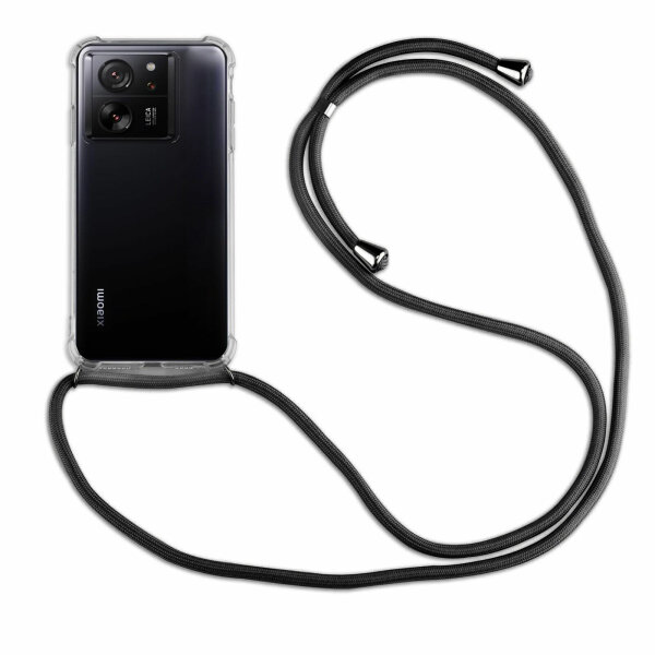 Handykette für Xiaomi 13T / 13T Pro Handyhülle mit Band Hülle mit Kordel Kette Schwarz