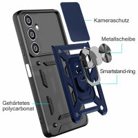 Outdoor Panzer Hülle für Samsung Galaxy S23 FE mit Kameraschutz Ringhalter Case Blau