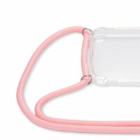 Xiaomi Hülle mit Band Schutzhülle Handykette Silikon Handy Tasche mit Schnur Neu Xiaomi Redmi Note 8 Pro Rosa