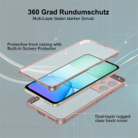 360 Grad Handyhülle für Xiaomi Redmi 13 /Poco M6 Schutz Hülle mit Displayschutz  Rosa