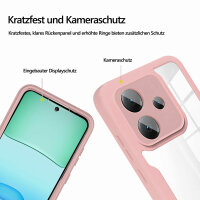 360 Grad Handyhülle für Xiaomi Redmi 13 /Poco M6 Schutz Hülle mit Displayschutz  Rosa