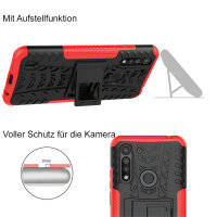 Handy Tasche Lenovo Motorola Panzer Hülle Hybrid Case Cover Schutzhülle Bumper Motorola Moto G8 Power Lite Rot