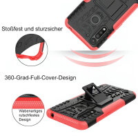 Handy Tasche Lenovo Motorola Panzer Hülle Hybrid Case Cover Schutzhülle Bumper Motorola Moto G8 Power Lite Rot