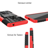 Handy Tasche Lenovo Motorola Panzer Hülle Hybrid Case Cover Schutzhülle Bumper Motorola Moto G8 Power Lite Rot