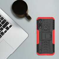 Handy Tasche Lenovo Motorola Panzer Hülle Hybrid Case Cover Schutzhülle Bumper Motorola Moto G8 Power Lite Rot