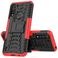 Handy Tasche Lenovo Motorola Panzer Hülle Hybrid Case Cover Schutzhülle Bumper Motorola Moto G8 Power Lite Rot