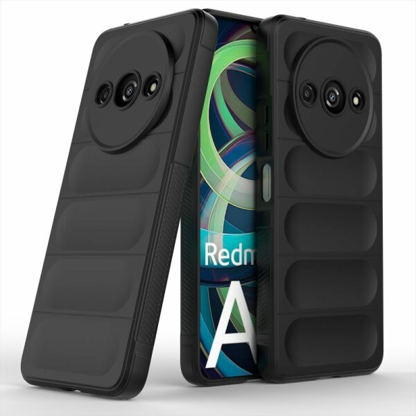Hülle für Xiaomi Handyhülle Outdoor Case Handy Tasche Silikon Back Cover Bumper Schwarz Redmi A3