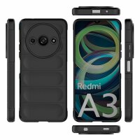 Hülle für Xiaomi Handyhülle Outdoor Case Handy Tasche Silikon Back Cover Bumper Schwarz Redmi A3