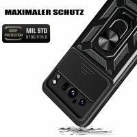 Outdoor Panzer Hülle Google Pixel 8 Pro Handyhülle mit Kameraschutz Ringhalter Schwarz