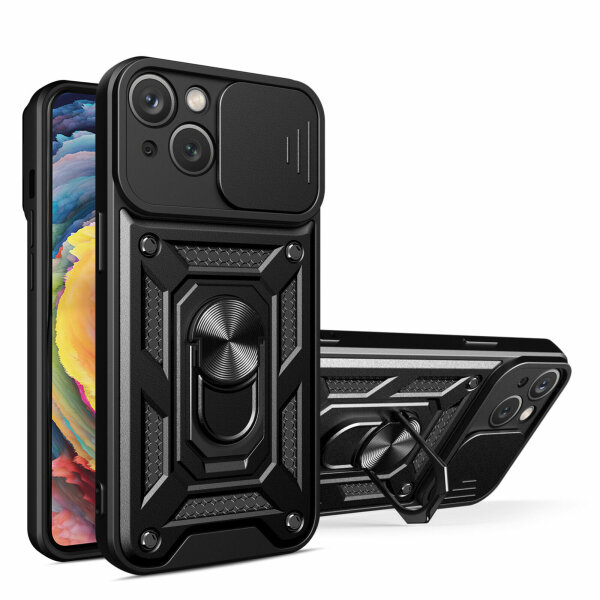 Handyhülle für Apple iPhone 15 Pro - Panzer Case Schwarz