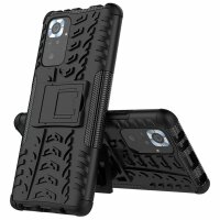 Schutz Hülle Xiaomi Handy Tasche Case Cover Silikon Schale Outdoor Handyhülle BF Xiaomi Redmi Note 10 Pro Schwarz