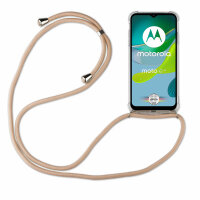 betterfon Handykette für Motorola Moto E13 Handyhülle mit Band Hülle Beige / Braun