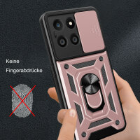 Outdoor Panzer Hülle Honor X6A Handyhülle mit Slide Kameraschutz Ringhalter Rosegold