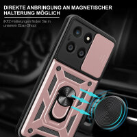 Outdoor Panzer Hülle Honor X6A Handyhülle mit Slide Kameraschutz Ringhalter Rosegold
