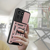 Outdoor Panzer Hülle Honor X6A Handyhülle mit Slide Kameraschutz Ringhalter Rosegold