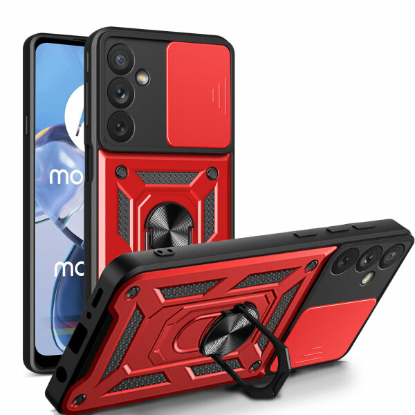 Outdoor Panzer Hülle für Samsung Galaxy A34 5G mit Kameraschutz Ringhalter  Rot