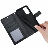 Hülle für Xiaomi Redmi Note 11 / 11S, Schutzhülle Klapphülle Handy Tasche Etui Schwarz