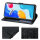 Hülle für Xiaomi Redmi Note 11 / 11S, Schutzhülle Klapphülle Handy Tasche Etui Schwarz