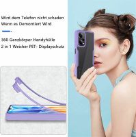 360°Grad Hülle Xiaomi Redmi Note 12 Pro /Poco X5 Pro Handyhülle mit Displayschut Lila