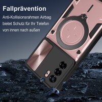 Outdoor Panzer Hülle für ZTE Handyhülle mit Slide Kameraschutz Ringhalter Bumper Blade A53 / A53+ Rosegold