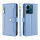 Handykette Xiaomi Hülle mit Band Handyhülle Kartenfächer PU Leder Umhängetasche Redmi 13C / Poco C65 Hellblau