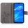 Huawei Handy Tasche Handyhülle Schutz Hülle Blumen Flip Cover Buch Case Etui Huawei Y7 2019 Grau
