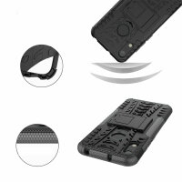 Outdoor Case Panzer Hülle Cover Huawei Handytasche Schutzhülle Handyhülle Handy Schwarz Y6 2019 / Honor 8A