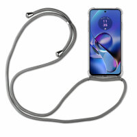 Handykette für Motorola Moto G54 Handyhülle mit Band Hülle mit Schnur Back Cover Grau