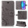 Huawei Handy Tasche Handyhülle Schutz Hülle Blumen Flip Cover Buch Case Etui Huawei P Smart 2019 / Honor 10 Lite Grau
