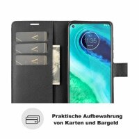 Handy Tasche Motorola Moto, Hülle Handyhülle Flip Cover Case Schutzhülle Etui BF Motorola Moto G8 Schwarz