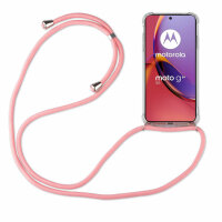Handykette für Motorola Moto G84 Handyhülle mit Band Hülle mit Schnur Back Cover Rosa
