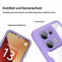360° Grad Hülle Xiaomi Redmi Note 13 Pro 4G mit Integriertem Displayschutz Lila