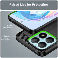 Carbon Hülle für Honor X8A Handyhülle Back Cover Handy Tasche Bumper in Schwarz