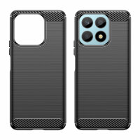 Carbon Hülle für Honor X8A Handyhülle Back Cover Handy Tasche Bumper in Schwarz