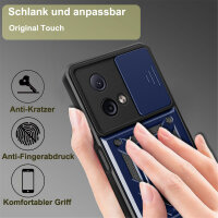 Outdoor Panzer Hülle Motorola Moto G84 Handyhülle mit Kameraschutz Ringhalter Blau