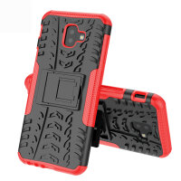 Handy Tasche für Samsung Galaxy Case Panzer Hülle Cover Schutzhülle Etui Bumper Galaxy J6+ Rot