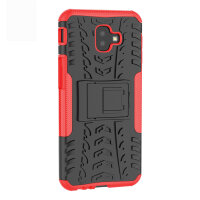Handy Tasche für Samsung Galaxy Case Panzer Hülle Cover Schutzhülle Etui Bumper Galaxy J6+ Rot