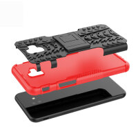 Handy Tasche für Samsung Galaxy Case Panzer Hülle Cover Schutzhülle Etui Bumper Galaxy J6+ Rot