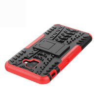 Handy Tasche für Samsung Galaxy Case Panzer Hülle Cover Schutzhülle Etui Bumper Galaxy J6+ Rot