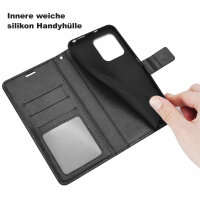 Hülle für Xiaomi Redmi 12C Handyhülle Handy Tasche Klapphülle Wallet Case Etui Schwarz