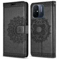 Hülle für Xiaomi Redmi 12C Handyhülle Handy Tasche Klapphülle Wallet Case Etui Schwarz