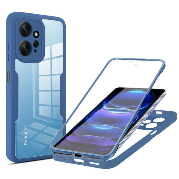 360° Grad Hülle Xiaomi Redmi Note 12 4G Rundum vollschutz mit Displayschutz Blau