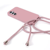Handykette für Samsung Hanyhülle mit Band Hülle mit Kodel Smartphone Halskette Galaxy A35 Rosa