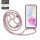 Handykette für Samsung Hanyhülle mit Band Hülle mit Kodel Smartphone Halskette Galaxy A35 Rosa