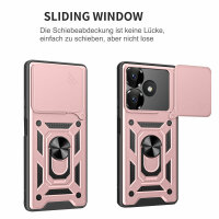 Outdoor Panzer Hülle Xiaomi Redmi 13 /Poco M6 Handyhülle Kameraschutz Ringhalter Rosegold