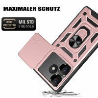 Outdoor Panzer Hülle Xiaomi Redmi 13 /Poco M6 Handyhülle Kameraschutz Ringhalter Rosegold