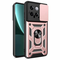 Outdoor Panzer Hülle Xiaomi 14 Handyhülle mit Kameraschutz Ringhalter Backcover Rosegold