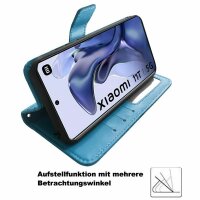 Handy Tasche Xiaomi 11T / 11T Pro Schutzhülle Book Case Flip Cover Etui Hülle BF Blau