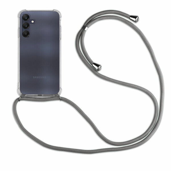 Handykette für Samsung Galaxy A25 – Handyhülle mit Band Grau